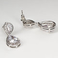 Серьги позолоченные белым золотом (18К Gold Plated арт.251)